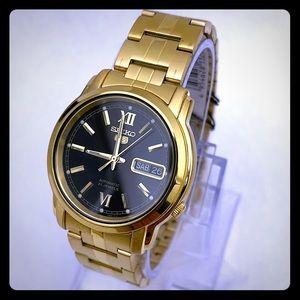 New Seiko 5 Automatic Black Dial Men, s Watch